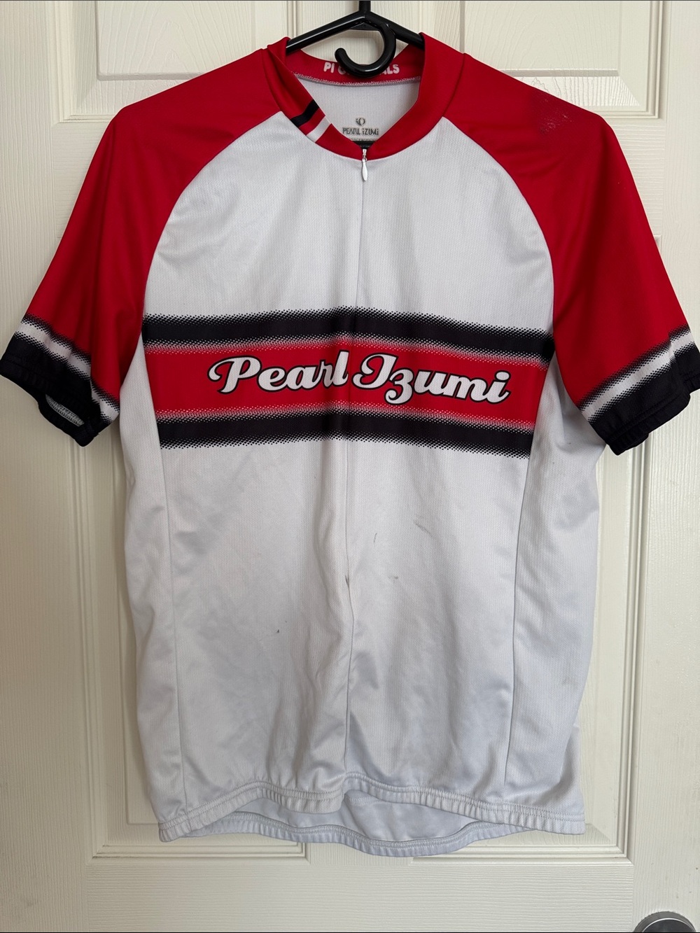 Pearl Izumi White and Red Short Sleeve Cycling Jersey